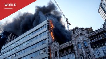 Russian Drone Strike Sets Fire to Ukraine's National Academy of Sciences in Kyiv