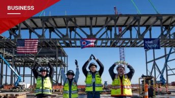Intel Raises First Structural Truss at Long-Delayed New Albany Chip Plant