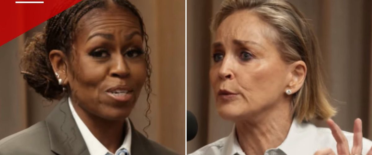 Michelle Obama and Sharon Stone Riff on a World Where Men Could Get Pregnant